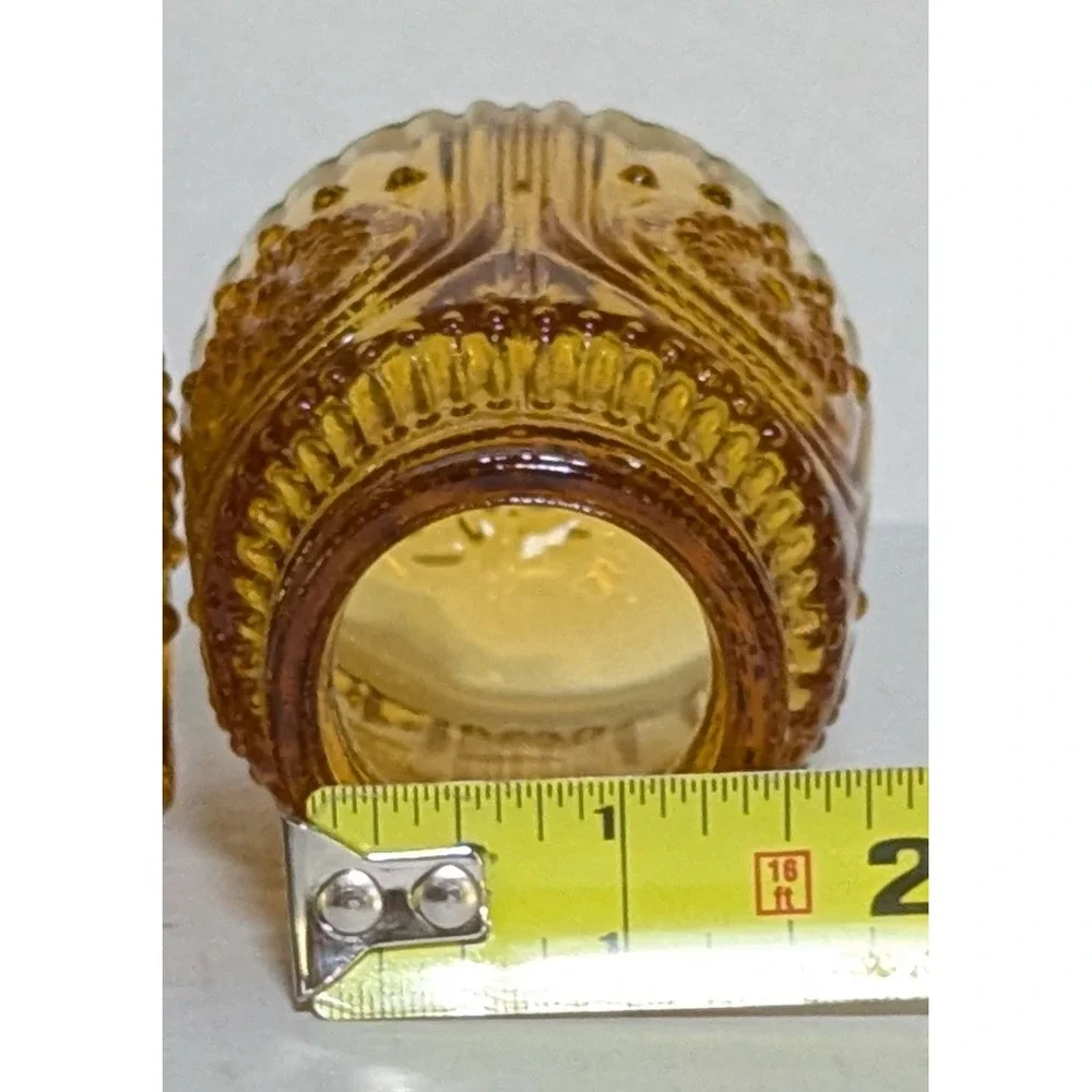Retired Pioneer Woman Amber Glass Adeline Salt & Pepper Shakers 3.25